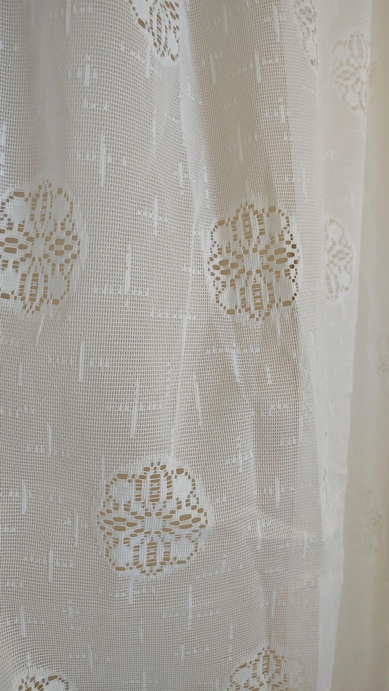 Uma cortina 220 x 250 cm - voile de renda branco - estilo vintage – photo 3